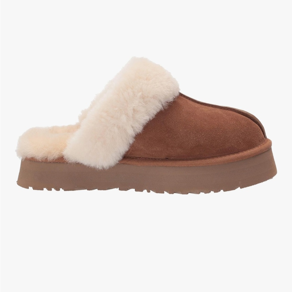 UGG Women's Disquette chestnut Shearling slip ons - Picture 8 of 17
